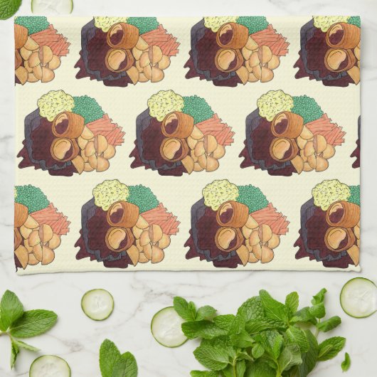 Yorkshire Pudding Sunday Roast UK British Food Theedoek (Gevouwen)