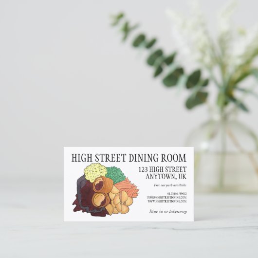 Yorkshire Pudding Sunday Roast UK British Food Visitekaartje (Staand voorkant)