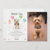Yorkshire Puppy Dog Verjaardagsfeestje Dank je kaa Kaart (Voorkant)