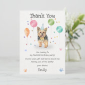 Yorkshire Puppy Hond Verjaardagsfeest Dank Je Kaar Kaart (Staand voorkant)