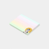 Yorkshire Puppy Hond & Zonnebloem op Pastelkleuren Post-it® Notes (Schuin)