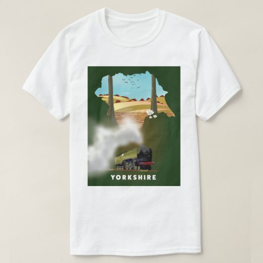 Yorkshire Railway Map reisdruk T-shirt (Design voorkant)