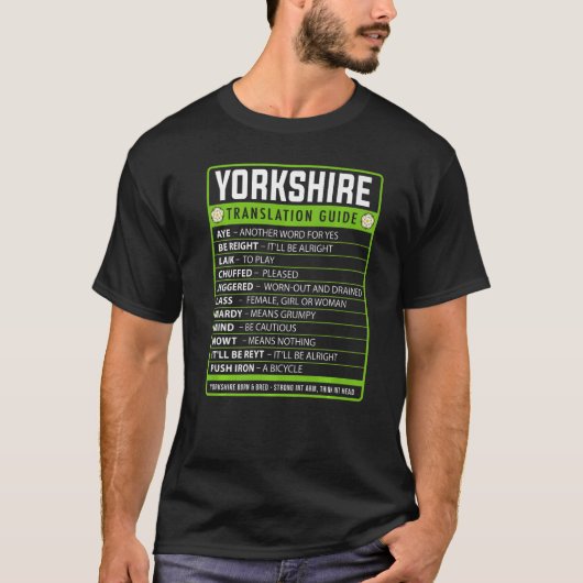 Yorkshire Slaang Idee Vertaalgids Trots Yorks T-shirt (Voorkant)