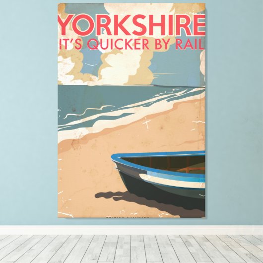 Yorkshire  Spoorwegbureau Canvas Afdruk (Insitu (Houten vloer))