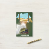 Yorkshire spoorwegkaart reisprint post-it® notes (Op bureau)