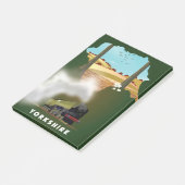 Yorkshire spoorwegkaart reisprint post-it® notes (Schuin)