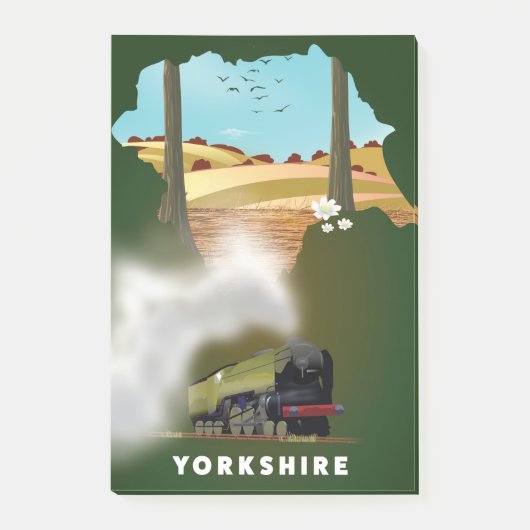 Yorkshire spoorwegkaart reisprint post-it® notes (Voorkant)