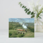 Yorkshire stoomschip bij Mytholmes Viaduct, KWVR Briefkaart (Staand voorkant)