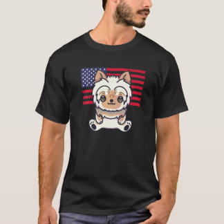 Yorkshire Terrier 4 juli patriotic usa americ T-shirt