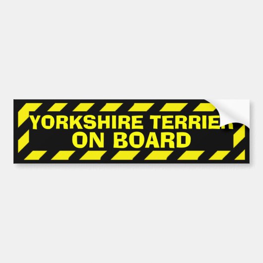 Yorkshire Terrier aan boord van gele sticker (Voorkant)