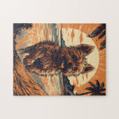 Yorkshire-terrier aan het strand legpuzzel (Horizontaal)