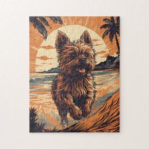 Yorkshire-terrier aan het strand legpuzzel