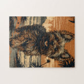 Yorkshire-terrier aan het strand legpuzzel (Horizontaal)
