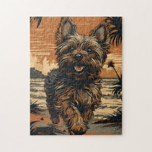 Yorkshire-terrier aan het strand legpuzzel