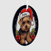 Yorkshire Terrier Aangepaste Kerstversiering Ornament (voorkant)