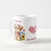 Yorkshire Terrier Aangepaste Naam Houd Van Jou Fur Koffiemok (Voorkant links)
