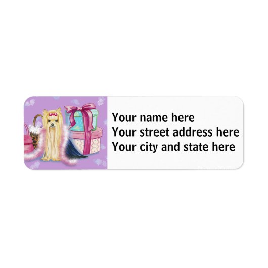 Yorkshire Terrier Aankleden Etiket (Voorkant)