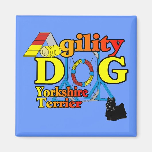 Yorkshire_Terrier Agility Gifts Magneet (Voorkant)
