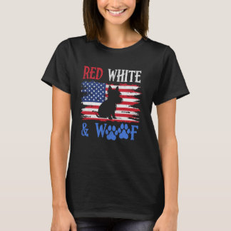 Yorkshire Terrier American Flag USA Red White & Wo T-shirt