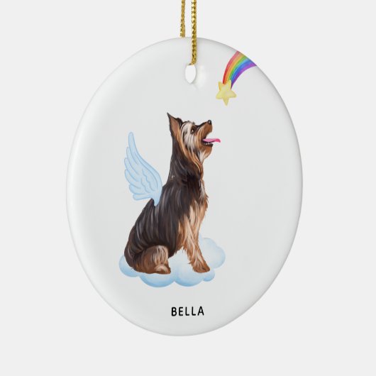 Yorkshire Terrier Angel Persoonlijke hond Memorial Keramisch Ornament (Rechts)