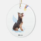 Yorkshire Terrier Angel Persoonlijke hond Memorial Keramisch Ornament (Links)