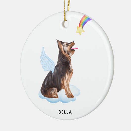 Yorkshire Terrier Angel Persoonlijke hond Memorial Keramisch Ornament (Links)