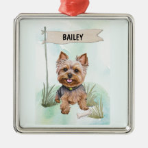 Yorkshire Terrier Aquarel Gepersonaliseerde Hond