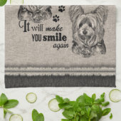 Yorkshire Terrier art als alles mislukt, quote Theedoek (Gevouwen)