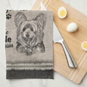 Yorkshire Terrier art als alles mislukt, quote Theedoek (Quarter Fold)