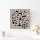 Yorkshire Terrier art als alles mislukt, quote Vierkante Klok (Huis)