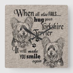 Yorkshire Terrier art als alles mislukt, quote Vierkante Klok