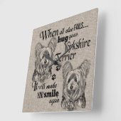 Yorkshire Terrier art als alles mislukt, quote Vierkante Klok (Hoek)