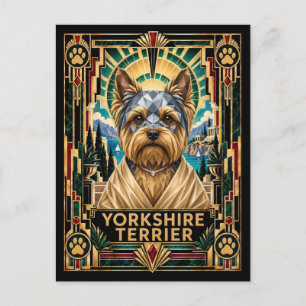 Yorkshire Terrier, Art Deco-hond Briefkaart