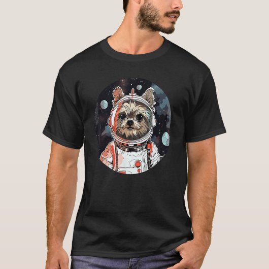 Yorkshire Terrier Astronaut Funny Dog Space Suit T-shirt (Voorkant)