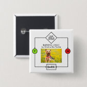 Yorkshire Terrier Barking Logic Aangepaste naam Fo Vierkante Button 5,1 Cm (Voorkant /achterkant)