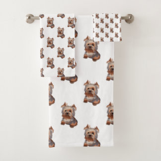 Yorkshire Terrier Bath Towel Set Bad Handdoek
