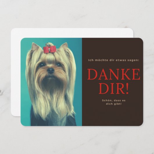 Yorkshire Terrier Bedankkaart (Voorkant / Achterkant)