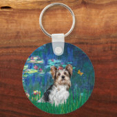 Yorkshire Terrier (Biewer) - Lilies 5 Sleutelhanger (Voorkant)
