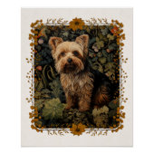 Yorkshire Terrier  Bloemen Tapestry Perfect Poster (Voorkant)