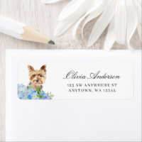 Yorkshire Terrier Blue Hydrangea Retouradres
