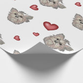Yorkshire Terrier Bows Hearts Gift Cadeaupapier (Hoek)