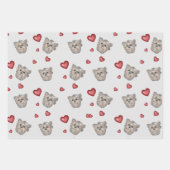 Yorkshire Terrier Bows Hearts Gift Set Inpakpapier Vel (Voorkant)