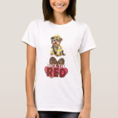 Yorkshire Terrier brandweerman terug de rode T-shirt (Voorkant)