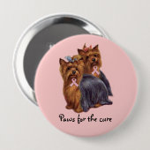Yorkshire Terrier Breast Cancer Button (Voorkant /achterkant)