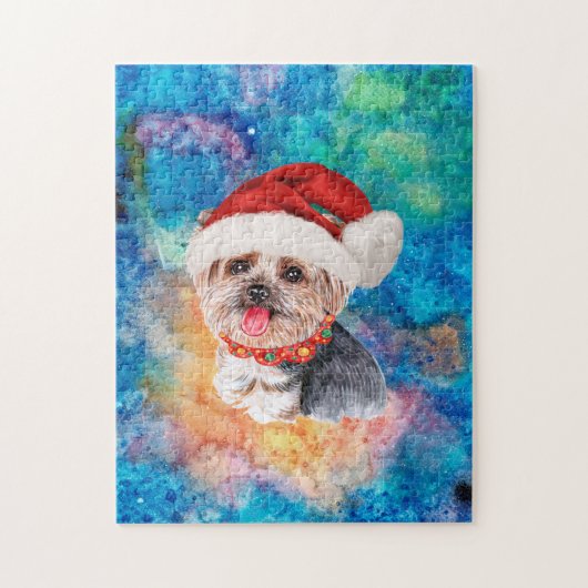 Yorkshire Terrier Breed Dog Kerstmis Legpuzzel (Verticaal)