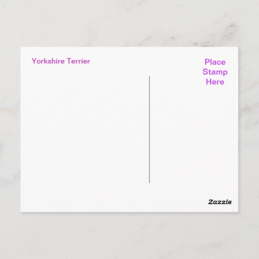 Yorkshire Terrier Briefkaart (Achterkant)