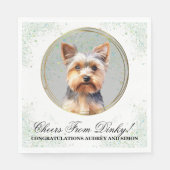 Yorkshire Terrier bruiloft servetten met honden Fo (Voorkant)