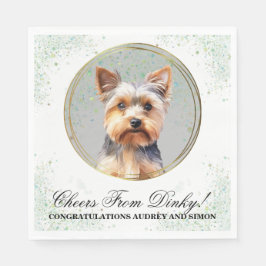Yorkshire Terrier bruiloft servetten met honden Fo