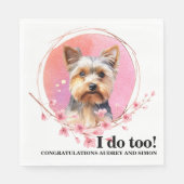 Yorkshire Terrier bruiloft servetten met honden Fo (Voorkant)