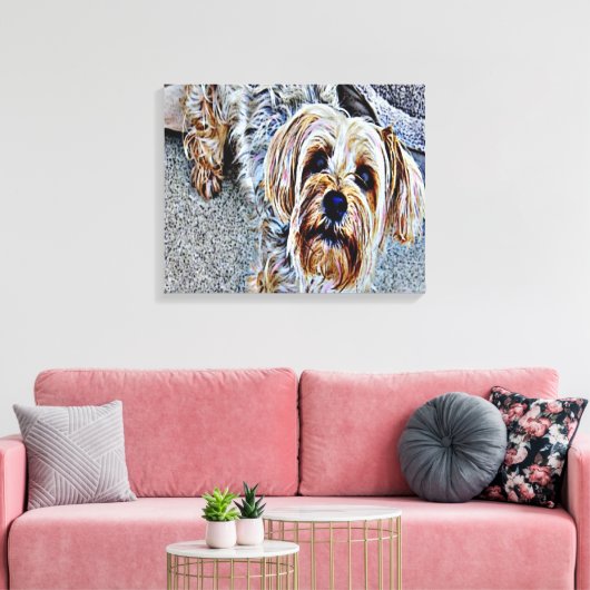 Yorkshire Terrier Canvas Afdruk (Insitu (Woonkamer))